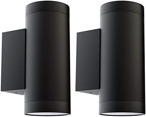 Klighten 2 pcs Outdoor Wall Lights IP65, Up Down Outside Lights, Exterior Wall Lighting Aluminum Modern Wall Lamp for Garden Entrance Terraces, Socket GU10, Bulb not Included, Anthracite