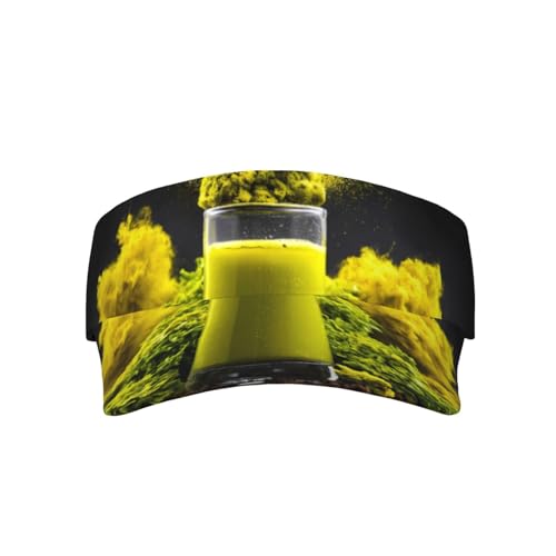 Vegetable Juice Print Sun Visor Cap for Outdoor Sports Black