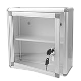 HOMSFOU Botiquín de Primeros Auxilios Cerradura y Gran Capacidad, Caja de Medicamentos de Aleación de Aluminio Diseño de Bordes Redondeados y Asa Portátil, para Uso Doméstico y