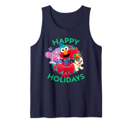 Débardeur Elmo Sesame Street de Noël avec couronne festive pour adulte