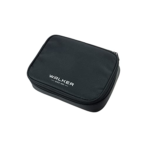 Walker 49114-380 - Schlamperbox Big "All Black", Federmappe mit großem Hauptfach, doppelseitiger Trennwand mit 26 Stiftfächern, Stundenplan-Steckfach, Zippfach und stabilem Reißverschluss