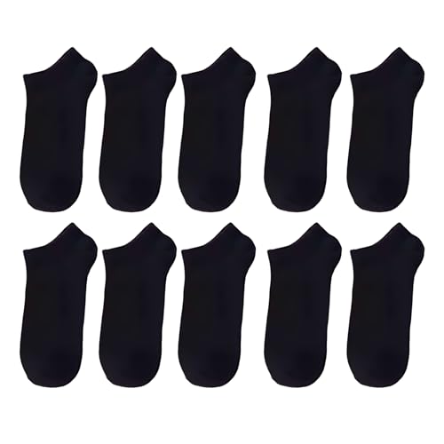 Rwoythk 10 pares de calcetines para zapatillas, unisex, color negro, Negro , Talla única
