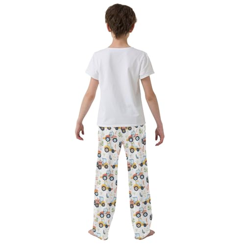 Pajama Bottoms, Cute Tractors Pattern Pajamas Pant Lounge Wear Sleep Long Pants Casual Sleepwear PJS3