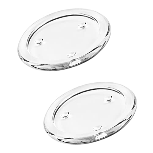 TOPBATHY 2pezzi Vassoio Porta Candele in Vetro Trasparente Design Elegante e Creativo Per Aromaterapia Decorazione Per Casa Forma Rotonda Classica