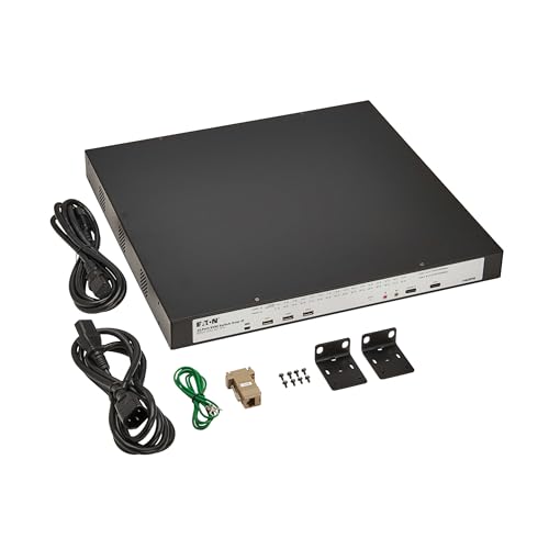 Image of Eaton 32-Port Rack KVM Over IP Switch, Cat5 /Cat5e, Virtual Media Connection, 2 Remote /1 Local User, Free Software, VGA or HDMI KVM, 1U Rackmount, TAA Compliant, 3-Year Warranty (B064-032-02-IPH)