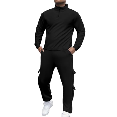Ensemble Homme costume décontracté veste et pantalon noir taille XXXL