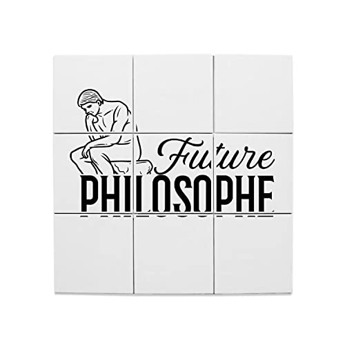 Carreaux Céramique Décoratif pour Bureau Thème Future Philosophe 45x45 cm