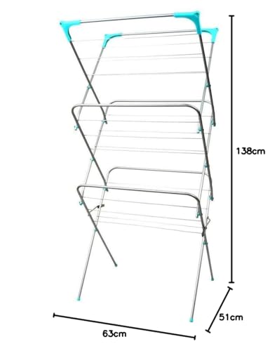 3 Tier Laundry Horse Concertina Clothes Airer Dryer - Image 8