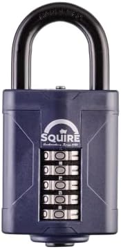 Squire Heavy Duty Padlock (CP50) - Toughest Steel Shackle - 4 Wheel Combination Padlock - Alloy Steel for Corrosion Resistance - Weatherproof Lock for Home, School & Garage (Blue, 50 mm)