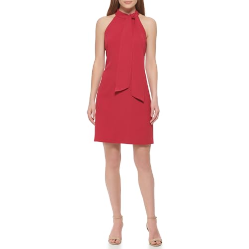 Image of Vince Camuto Women's Sleeveless Halter Tie Neck Shift Mini Dress