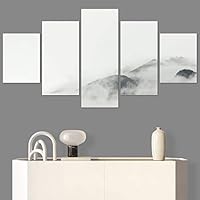 SIGNWIN 5 Panel Canvas Wall Art Foggy Scenery for Home Decorations Ready to Hang - 60