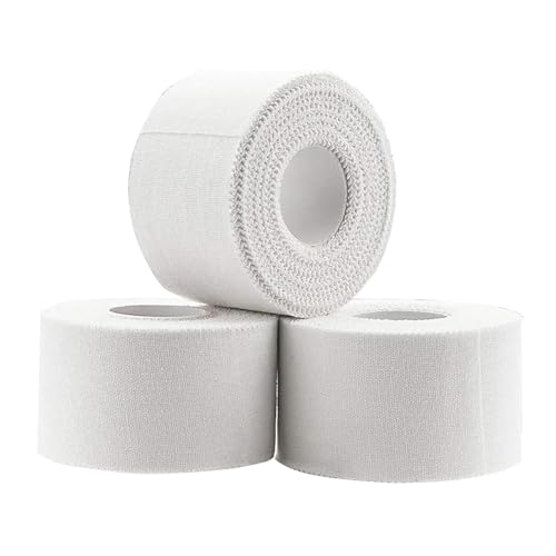 Cinta Adhesiva Deportiva, 3 Rollos 3,8 cm x 9.14 m Tape Vendaje Deportivo, Transpirable Absorción de Sudor, Vendas Autoadhesivas para Apoyar y Proteger las Articulaciones