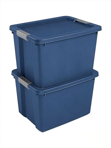 2 pack 20 Gallon Heavy Duty Plastic Storage Bins with