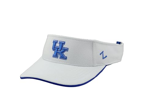Zephyr Kentucky Wildcats White Volley Velcro Visor Hat - NCAA Men's Adjustable Golf Cap