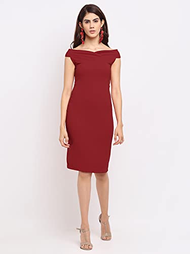 Image of Shasmi Women's Comfortable Mustard Sweetheart Neck Sleeveless Solid Midi Bodycon Casual Western Stylish Dress for Womens