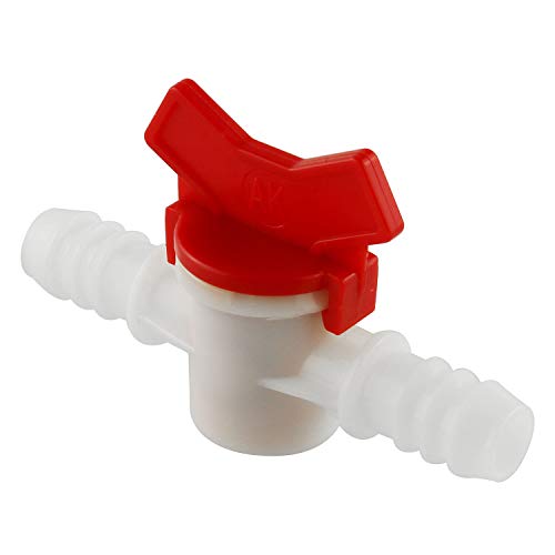 DGZZI Barbed Ball Valve 2PCS 1/2-Inch ID In-Line Ball Valve Shut-Off Switch with Hose Barb for Drip Irrigation and Aquariums White