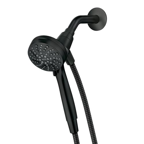 Moen 26100BL Engage HydroEnergetix 8-Spray 5 in. Single Wall Mount Fixed Adjustable Shower Head in Chrome, Matte by Moen - Used condition - CA$46.71