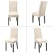YISUN Dining Chair Covers, Stretch Jacquard Chair Seat Cover Removable Washable Parson Chair Cover Kitchen Chair Protector Slipcovers (Beige, 6)