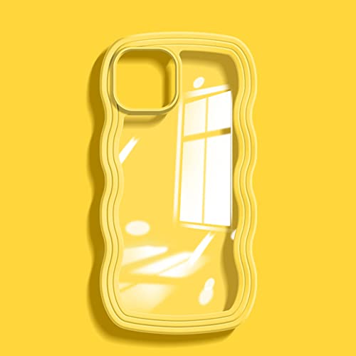 Coque transparente Curly Wave pour iPhone 12 antichoc jaune