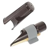 VILLCASE アルトサキソホンリガチャー ブラウン 木材製 変形に強い サキソホンアクセサリー プロや愛好家向け 便利な付属品付き 1セット