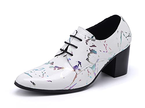 Santimon Men's Fashion Pump Oxford Genuine Leather Pointed Toe Lace-Up Classic Comfort Casual Dress Shoes Cowboy