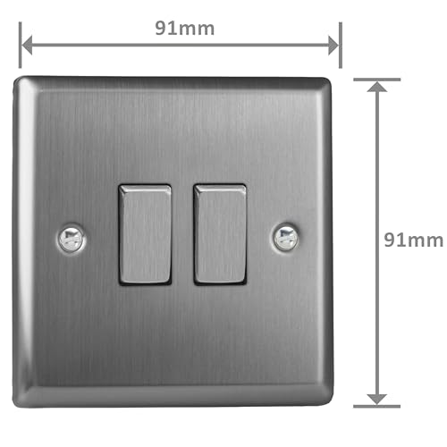 Interrupteur intermédiaire Varilight 10A en acier brossé premium
