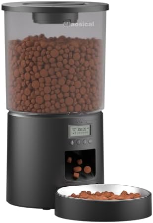Automated Cat Feeder,Clear 4.2L Dry Food Dispenser with Single Bo...