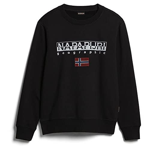 Sweat Napapijri Ayas col rond noir XXL en coton de qualité supérieure