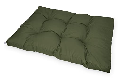 BARRY & LUCY Cojín para Perros Colchón para Perros Acolchado Impermeable para Perros Pequeños Grandes Y Medianos Cama para Perros (L, Verde Oscuro)