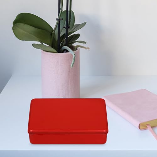 Caja de latas de hojalata rectangular roja de 3 piezas para hogar 6