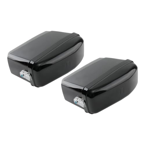 Valises latérales de moto noires en ABS : paire de sacoches de selle rigides et universelles