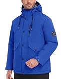 manteau ski garcon Vestes Imperméables pour Hommes: la couche extérieure de ce manteau d'hiver pour hommes est traitée avec un revêtement imperméable qui aide à former des gouttelettes et à repousser l'eau de la surface. Restez imperméable et à l'abri du vent, restez au sec et au chaud les jours de pluie, de neige ou de brouillard.