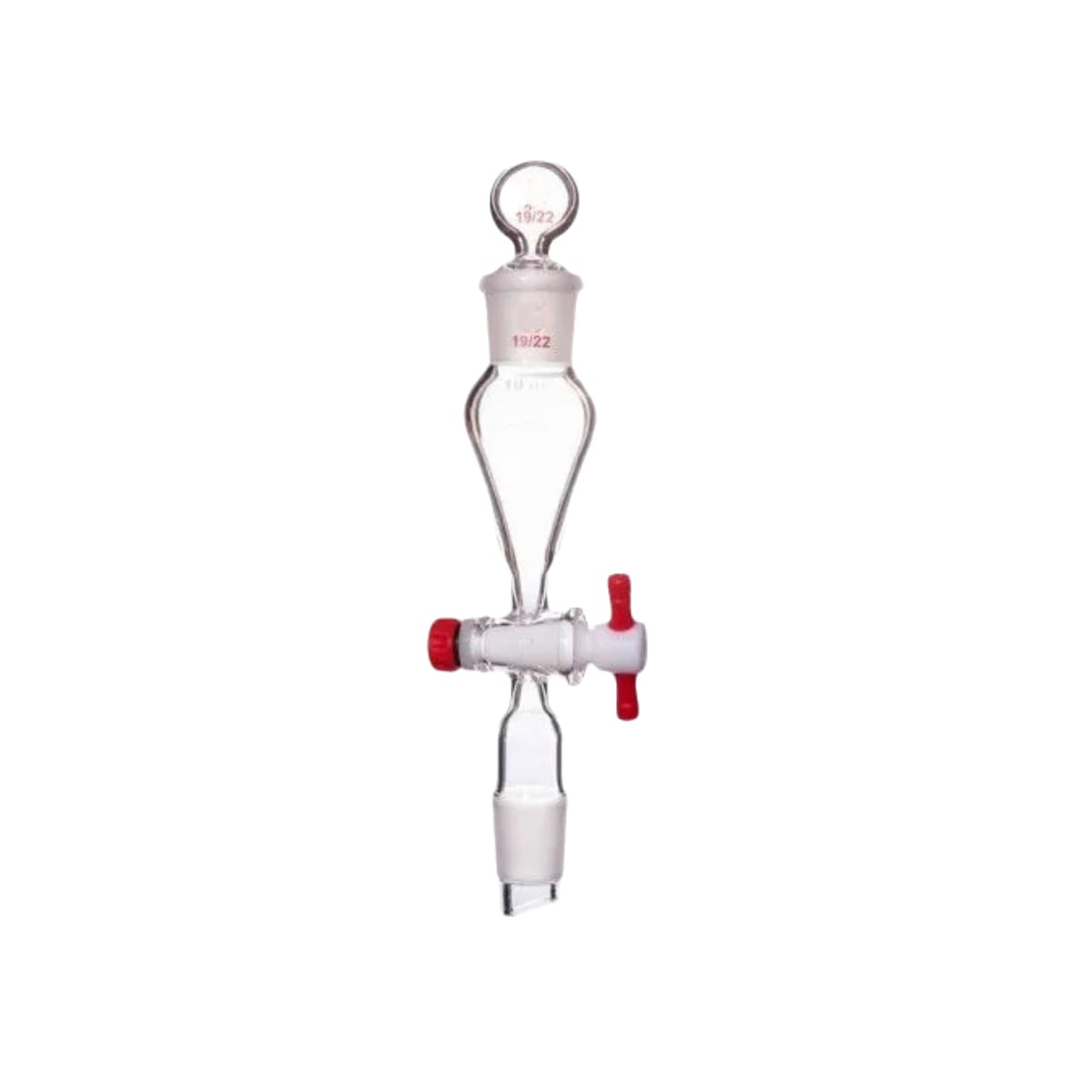 Embudo de separación de vidrio de borosilicato con juntas 19/22 - Forma cónica (capacidad de 10 ml a 125 ml)(10ml)