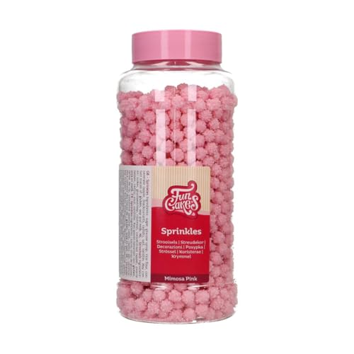 FunCakes Mimosa Pink: Zuckerstreusel zum Dekorieren von Kuchen, Cupcakes & Torten, Zuckerdekor für Geburtstag, Babyparty und Gender Reveal - 500 g