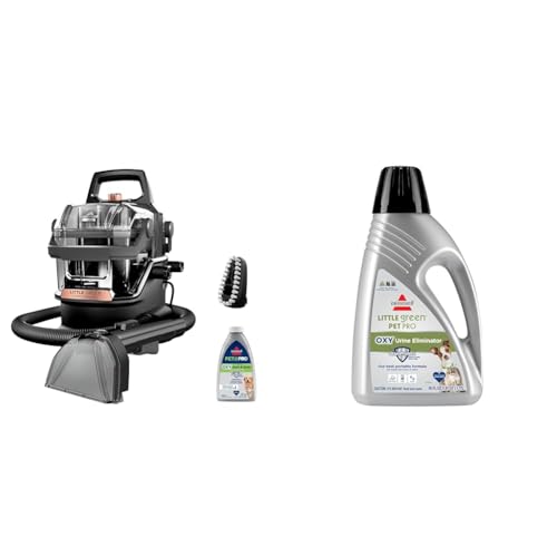 Bundle of BISSELL Little Green HydroSteam Multi-Purpose Portable Carpet and Upholstery Cleaner, Car and Auto Detailer, 3618, Black and Copper Harbor + BISSELL Pet Pro Oxy Spot & Stain