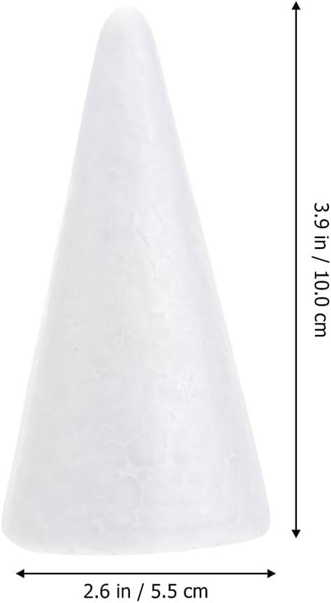 GANAZONO 24pcs Foam Cones Craft Polyethylene Foam Cone Shaped Crafts DIY White Crafts Cake Towers Table Centerpiece Flower Arrangement for Christmas Party