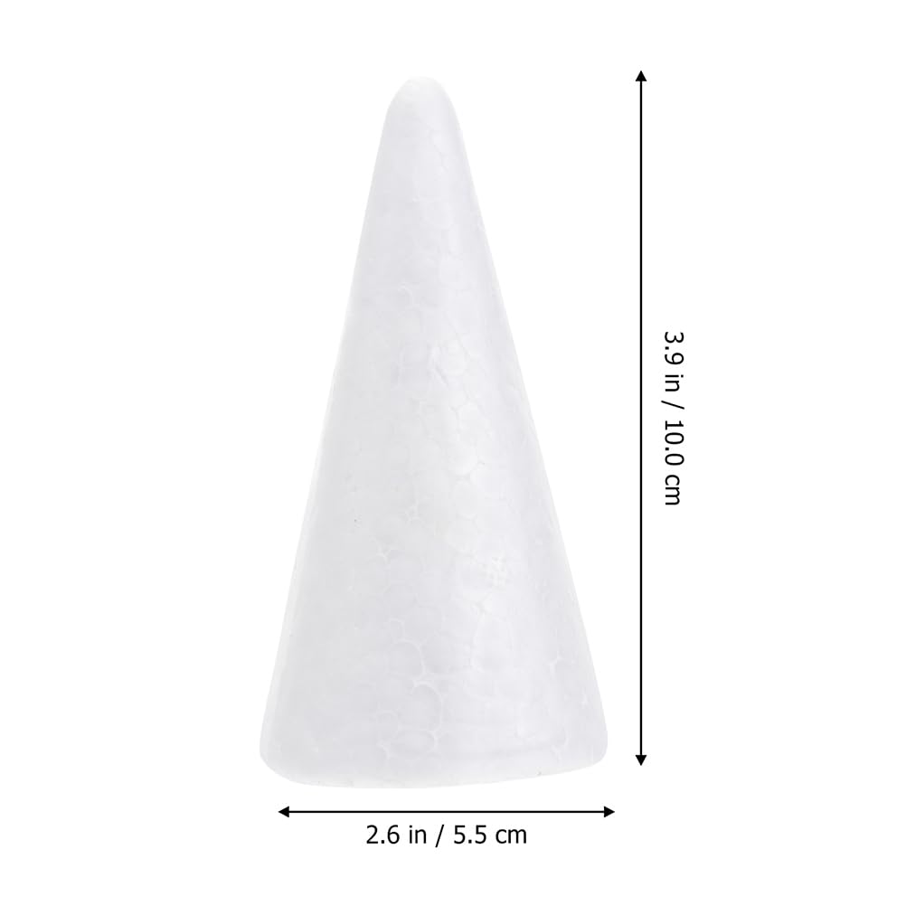 GANAZONO 24pcs Foam Cones Craft Polyethylene Foam Cone Shaped Crafts DIY White Crafts Cake Towers Table Centerpiece Flower Arrangement for Christmas Party