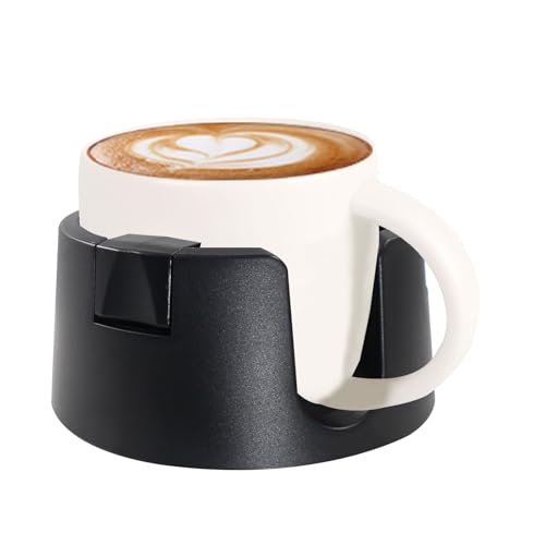 Jiozermi Black Anti-Spill Cup Holder, Adjustable Spill Proof Drink Cup Holder, Non-Tipping Table Coaster for Home Bed Couch Office RV