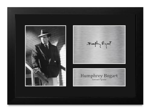 Memorabilia de Humphrey Bogart cuadro A4 enmarcado con foto firmada de El Halcón Maltés