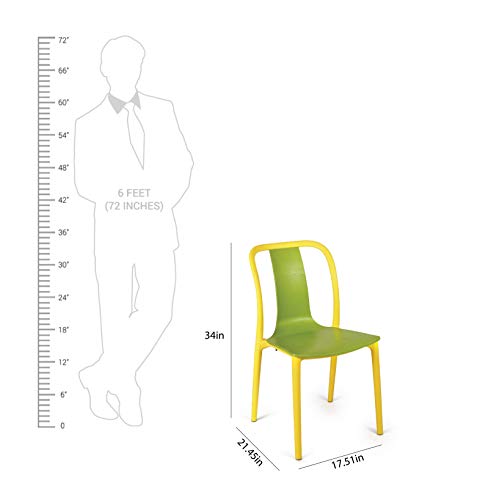 Image of Cello Cheer Chair Set Pack of 2 - Green, Yellow | Strong and Durable | Easy to Clean | Chair for Living Room, Bed Room, Kitchen, Office Room, Outdoor | 3 Years Warranty