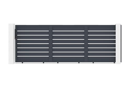 Casanoov Portail coulissant 4,5m VOGEL H.160cm alu + motorisation RANGER C300