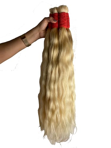 Cabelo Humano Loiro Ondulado Natural 55 CM - 50 Gramas