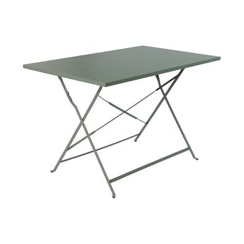 sweeek - Tavolo da giardino bistrot rettangolare pieghevole in metallo 110 x 70 cm. 4 posti
