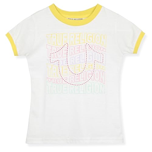 Image of True Religion Girls Jeans Shorts Set Girls Denim Short and Fashion Tee Shirt Clothing Set for Kids