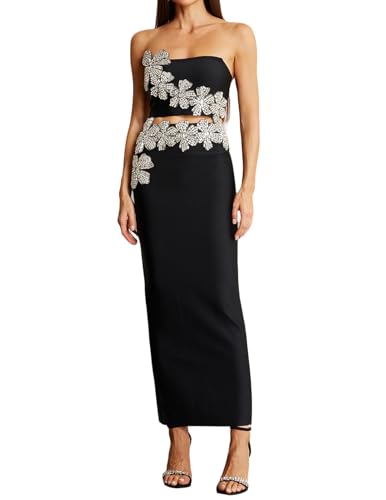 BELLA BARNETT Strapless Two Piece Skirt Set for Women Bandage Dress