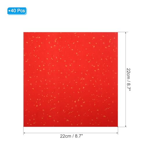 Papel de arroz para practicar caligrafía china PATIKIL de 8.7" x 8.7" en color rojo 2