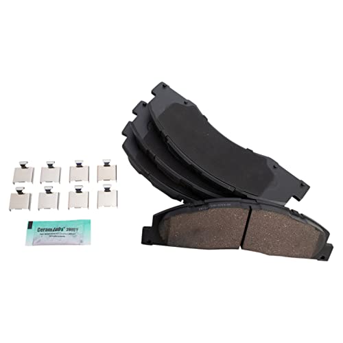 Image of TRQ Front Brake Pad & Rotor Kit with Chemical Kit Ceramic | For 2008-2014 Ford E-150 E-250 2008-2022 E-350 Super Duty