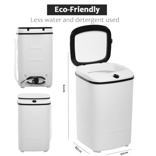 TDOO Portable Washing Machine, 2-In-1 Blue Light Compact Portable Mini Electric Shoe Washer Rotary Dryer 7.5L Capacity, Semi-automatic Laundry Machine