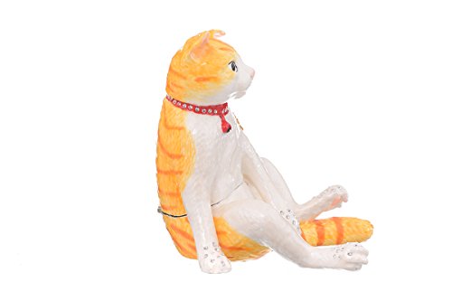 Keren Kopal Large Brown Cat Trinket Box Decorated With Swarovski Crystals #TOP2