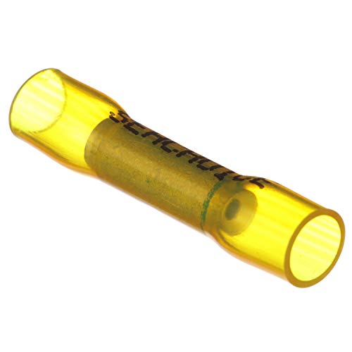 Seachoice Step Down 3-To-1 Heat Shrink Butt Connector, Marine Grade Heat-Shrinkable Butt Splices, Yellow, Pack Of 10, 16-14 To 12-10 Wire Range #TOP1